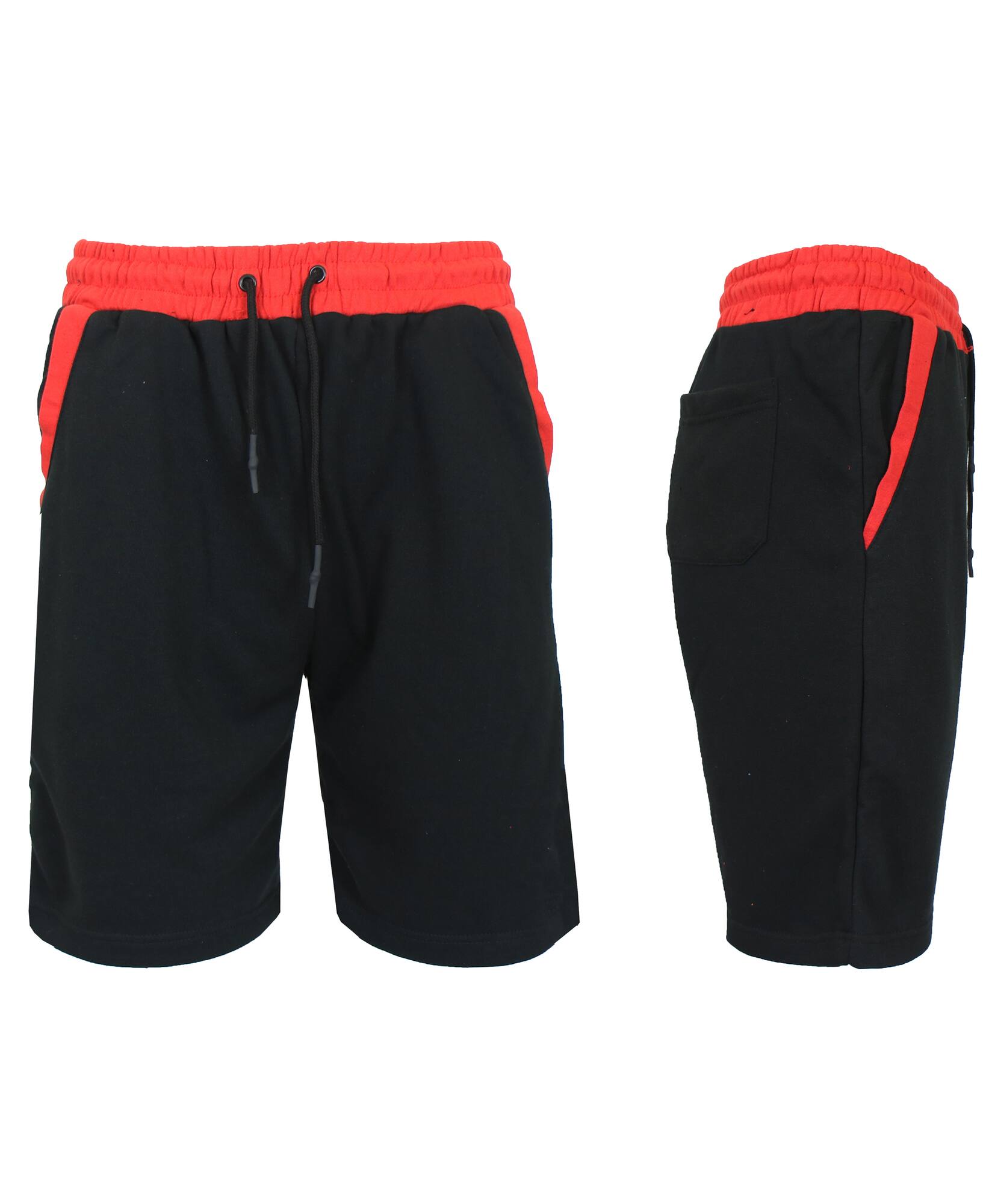 Galaxy By Harvic Men's French Terry Jogger Sweat Lounge Shorts with Contrast Trim Design